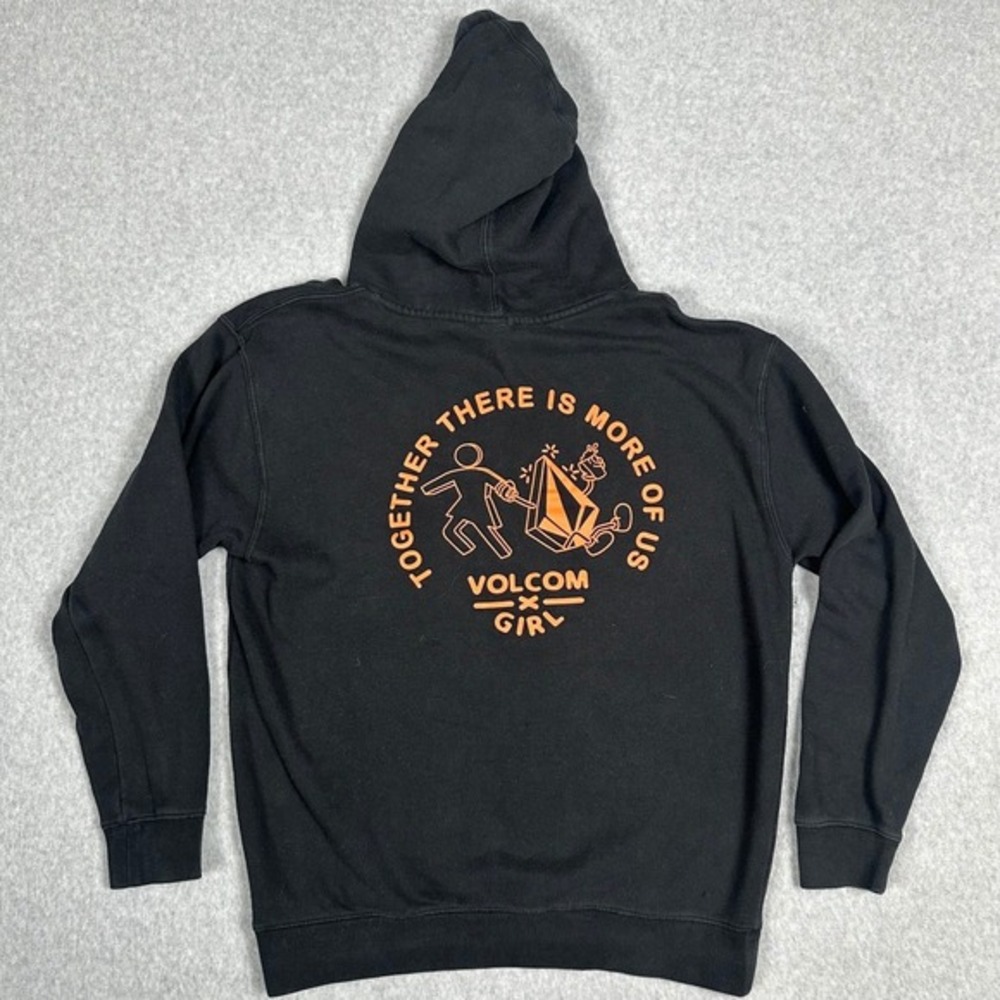 Volcom Girl‎ Hoodie Size Med Pullover Graphic Print Together There Is More Of Us